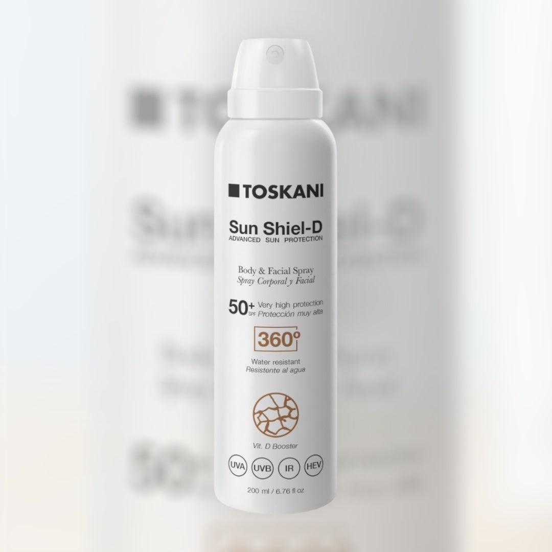 TOSKANI Sun Shiel-D Body & Facial Spray SPF50+ – Αντηλιακό Spray Προσώπου & Σώματος 200ml
