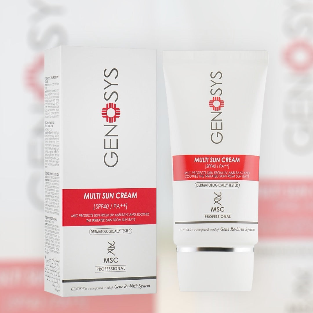 Genosys Multi Sun Cream SPF40 PA++ – Αντηλιακή κρέμα προσώπου 50ml με ενυδατική και καταπραϋντική δράση