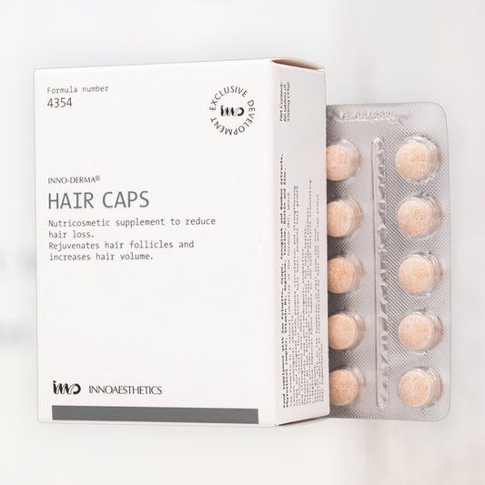 Innoaesthetics Hair Caps – συμπλήρωμα διατροφής για τριχόπτωση, ενδυνάμωση θυλάκων και αύξηση όγκου μαλλιών – MEDITHEA