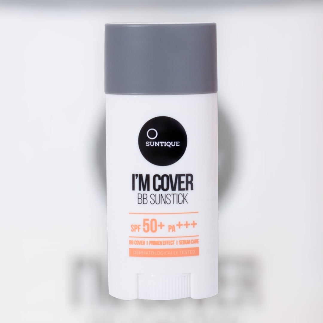 SUNTIQUE I’m Cover BB Sunstick SPF50+ – Vegan αντηλιακό στικ με κάλυψη BB και primer αποτέλεσμα