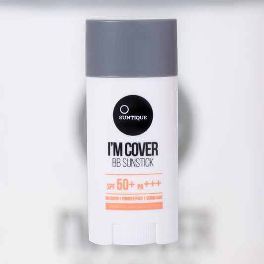 SUNTIQUE I’m Cover BB Sunstick SPF50+ – Vegan αντηλιακό στικ με κάλυψη BB και primer αποτέλεσμα