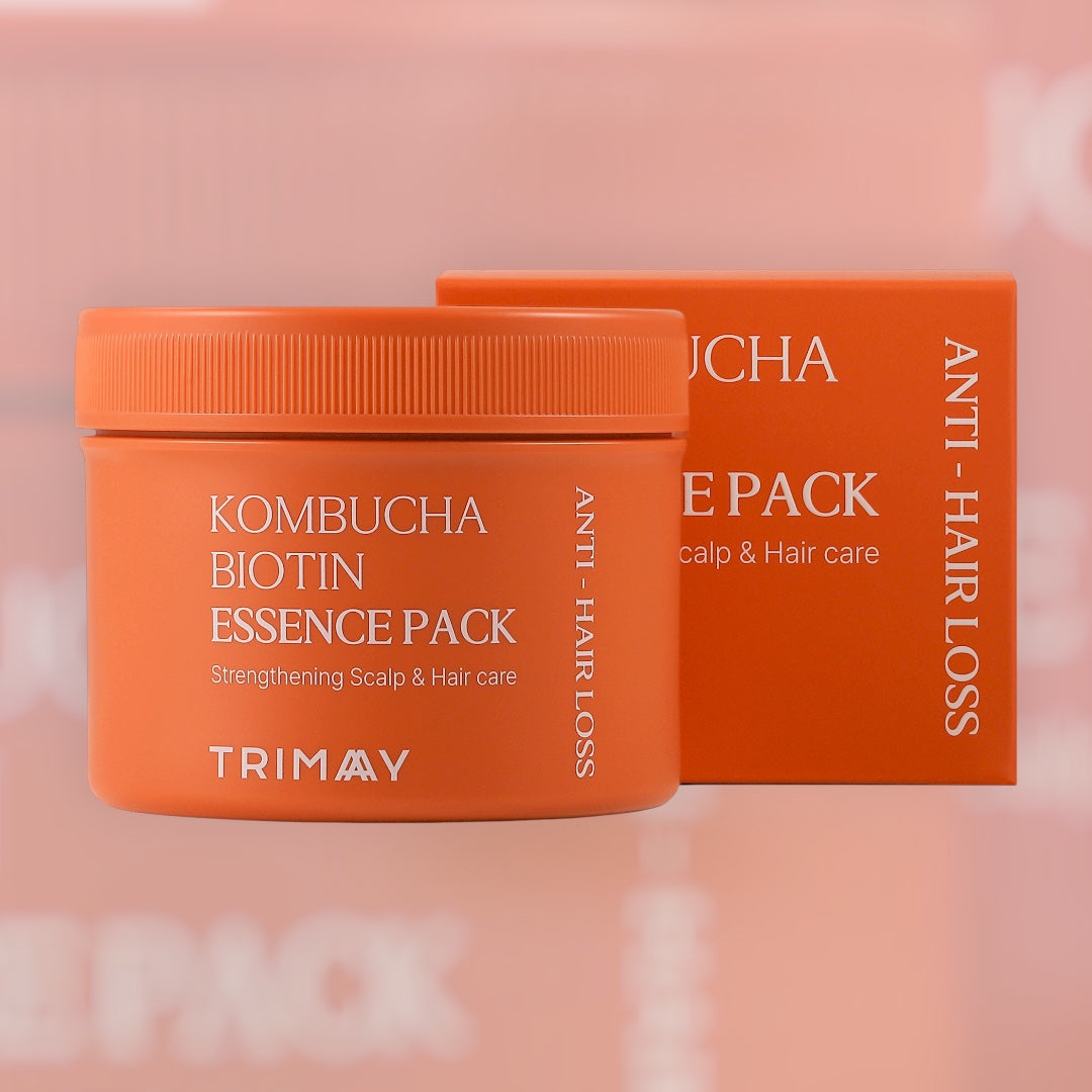 TRIMAY Kombucha Biotin Essence Pack – μάσκα μαλλιών ενδυνάμωσης με βιοτίνη και kombucha για μείωση της τριχόπτωσης
